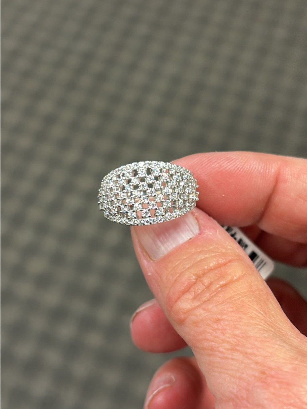 CZ Dome Ring Rhodium Over Sterling Silver size 6 Brand New Jewelry TV NIB